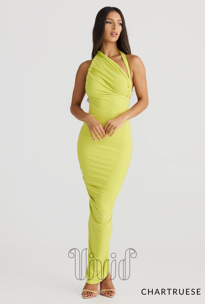 Melani The Label Chloe Dress in Chartruese / Greens