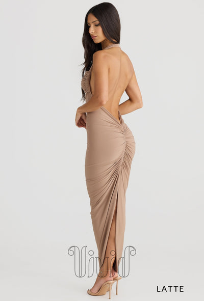 Melani The Label Chloe Dress in Latte / Nude & Neutrals