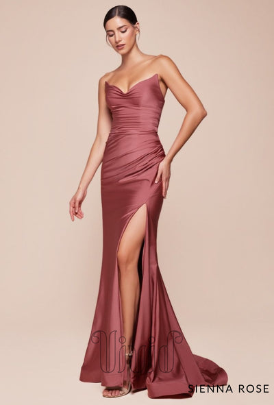 Vivid Formal Kiara Strapless Gown in Sienna Rose / Pinks