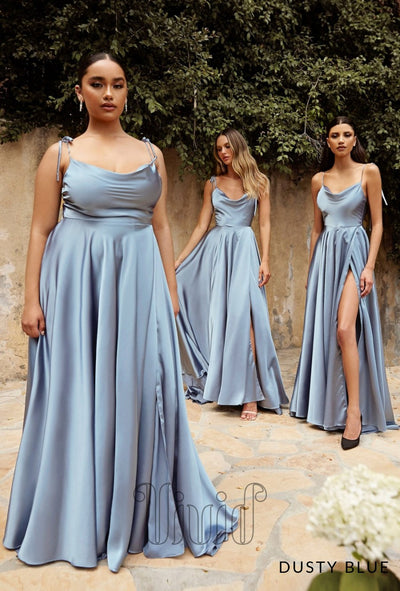 Vivid Core Lily Gown in Dusty Blue / Blues